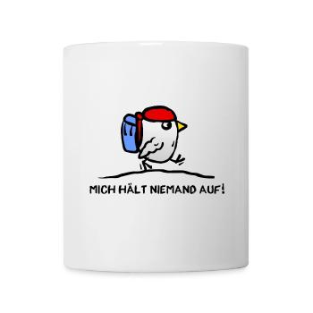 Bird with backpack - backpacker travel trip - Mug - white - Front