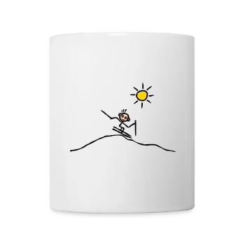 Skier goes down the piste at speed - Mug - white - Front