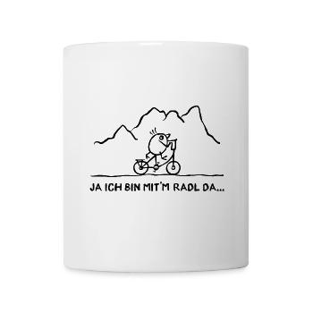 Fahrradfahrer - Ich bin mit'm Radl da - Tasse - Weiß - Vorne