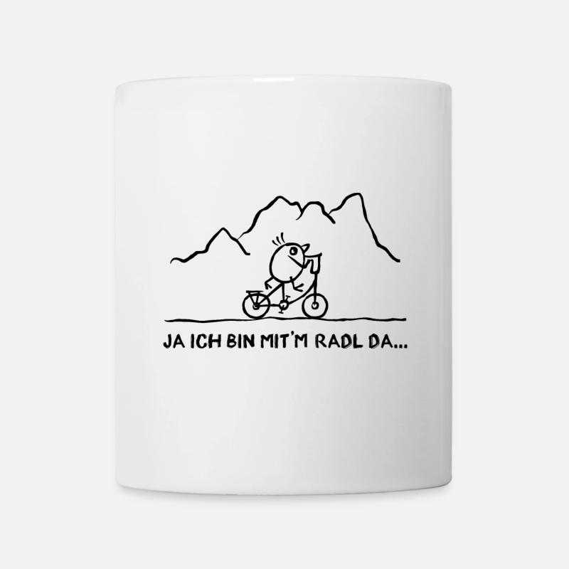 Fahrradfahrer - Ich bin mit'm Radl da - Tasse - Weiß