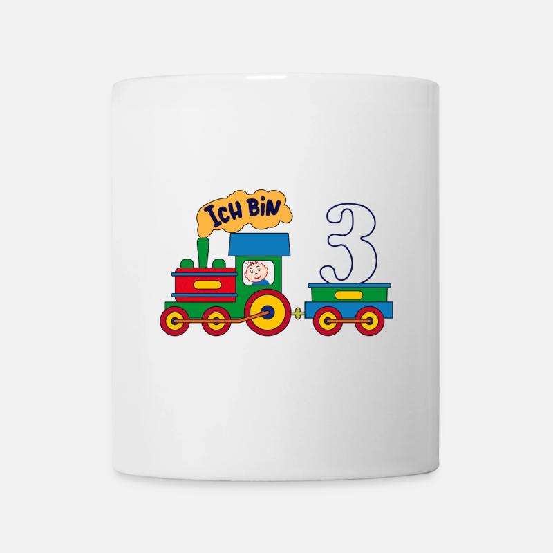 Ich bin 3 | Lokomotive | dritter Geburtstag - Tasse - Weiß