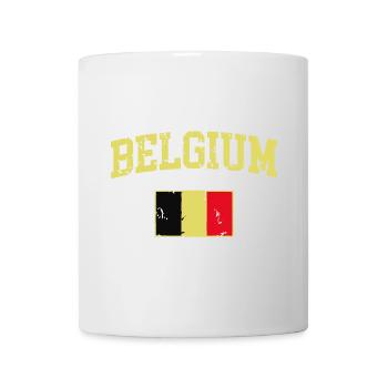Vintage Drapeau Belgique Rétro Belge - Mug blanc - blanc - Devant