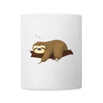 Offizielles Schlafshirt mit schlafendem Faultier - Tasse - Weiß - Vorne