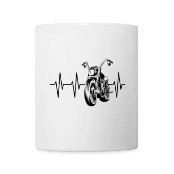 chopper Herzschlag Puls Motorrad Freiheit Symbol - Tasse - Weiß - Vorne