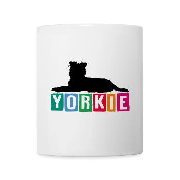 Yorkie Yorkshire Terrier with colorful letters - Mug - white - Front