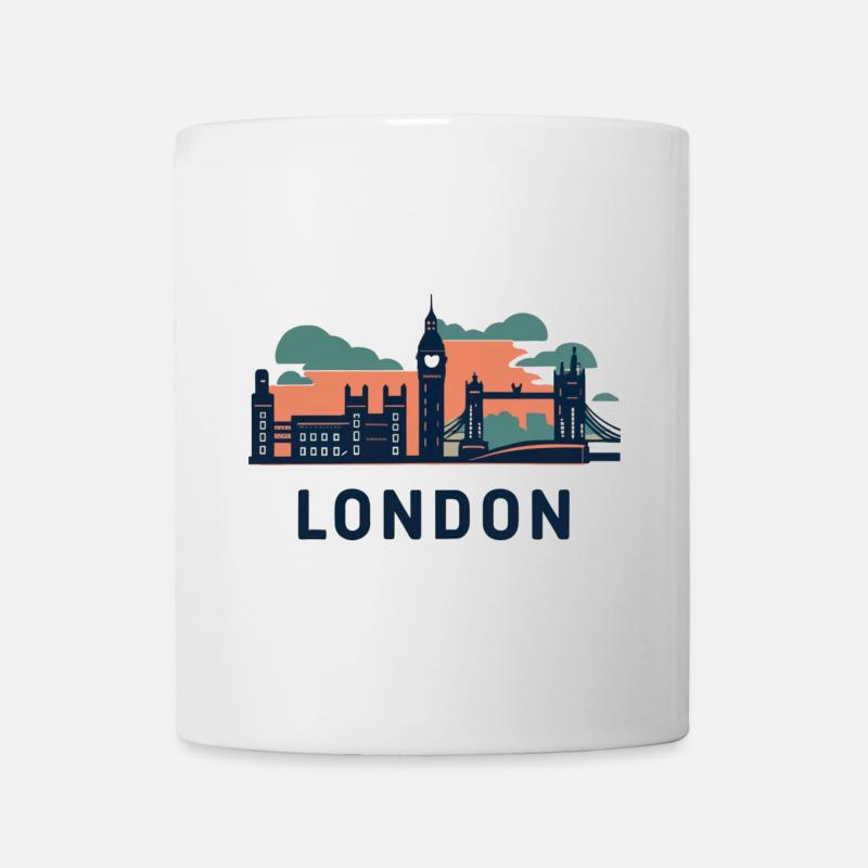 Horizon de Londres Coucher de soleil Rétro - Mug blanc - blanc