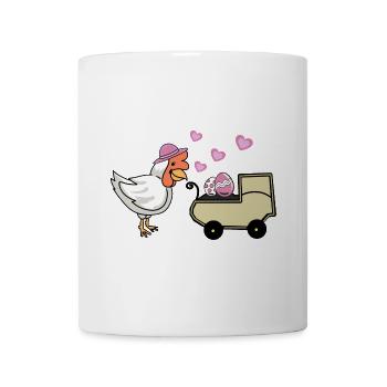Henne Huhn Hühner Geflügel Baby Ei Eier - Tasse - Weiß - Vorne