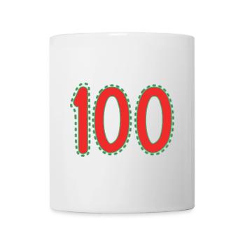 100. 100 ANS. 100e ANNIVERSAIRE. ANNIVERSAIRE 100 - Mug blanc - blanc - Devant