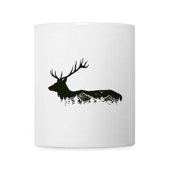 Silhouette de cerf - Chasse - Préserver la nature - Mug blanc - blanc - Devant