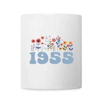 1955 Motif floral 1955 Thème floral Fleurs 1955 - Mug blanc - blanc - Devant
