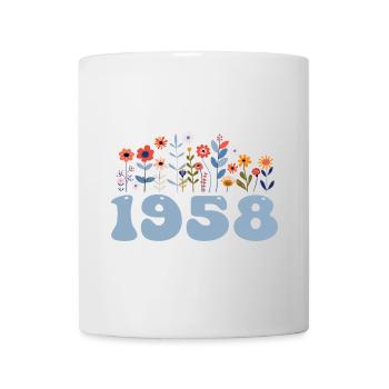 1958 Floral Pattern 1958 Floral Theme Flowers 1958 - Mug - white - Front