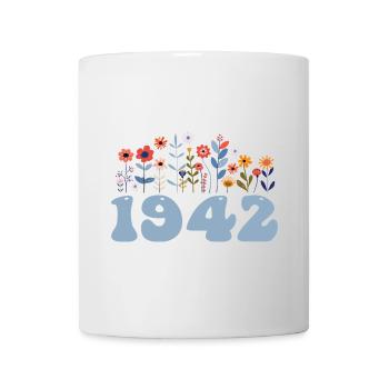 1942 Floral Pattern 1942 Floral Theme Flowers 1942 - Mug - white - Front