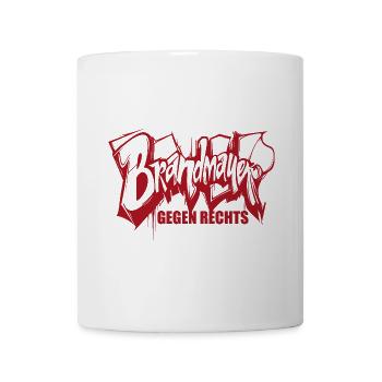 Brandmauer - Gegen Rechts, gegen Hetze - Tasse - Weiß - Vorne