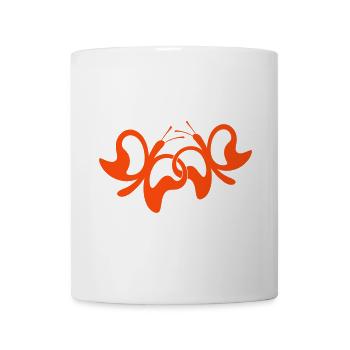 Zwei Schmetterlinge ineinander verschlungen - Tasse - Weiß - Vorne