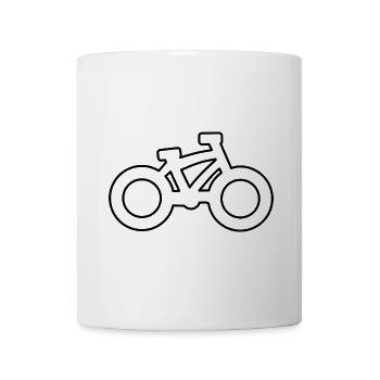 Fahrrad schwarze Kontur - Tasse - Weiß - Vorne