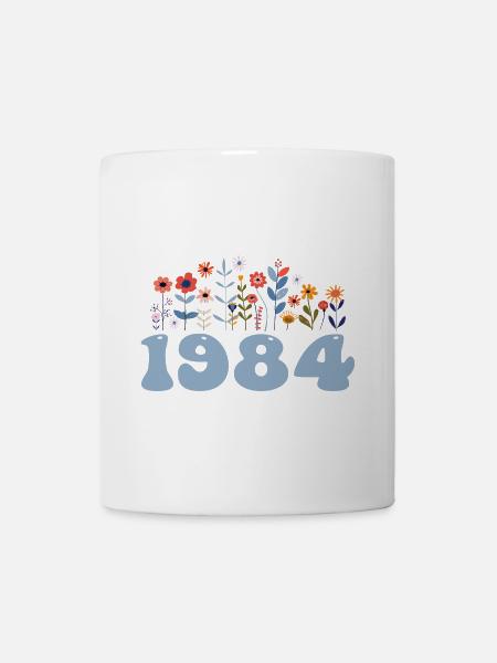 1984 Blumenmuster 1984 Blumen-thema Blumen 1984 - Tasse - Weiß