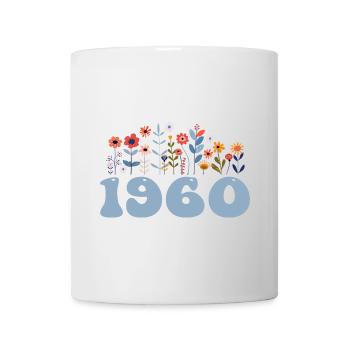 1960 Blumenmuster 1960 Blumen-thema Blumen 1960 - Tasse - Weiß - Vorne