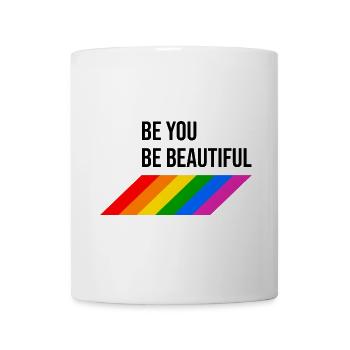 Be You Be Beautiful Regenbogen - Tasse - Weiß - Vorne