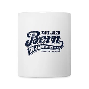 Born in January 1975 - Geburtstag - Geschenk - Tasse - Weiß - Vorne