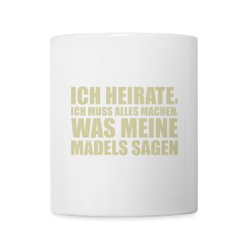 Junggesellenabschied Braut Polterabend Geschenk - Tasse - Weiß - Vorne