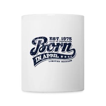 Born in April 1975 - Geburtstag - Geschenk - Tasse - Weiß - Vorne