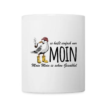 Möwe - Es heißt einfach nur Moin - Spruch - Tasse - Weiß - Vorne