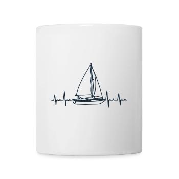 Herzschlag Segelschiff Segler Und Meeresliebhaber - Tasse - Weiß - Vorne