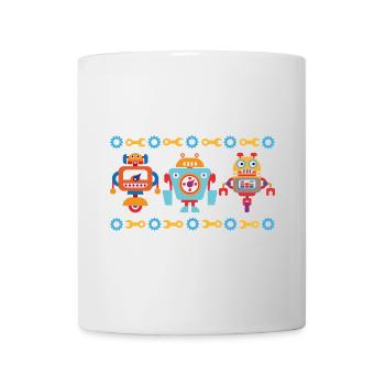 Trois petits robots - Mug blanc - blanc - Devant