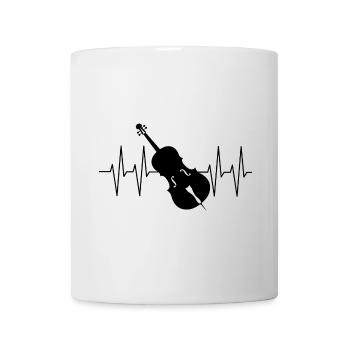 Je joue de la contrebasse heartbeat avec la basse - Mug blanc - blanc - Devant