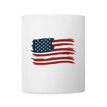 Amerika USA US Fahne - Tasse - Weiß - Vorne