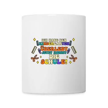 1 Grade School Child Back to School Kindergarten Kita E - Mug - white - Front
