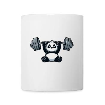 Starker Panda Gewichtheber Fitness Gym Workout - Tasse - Weiß - Vorne