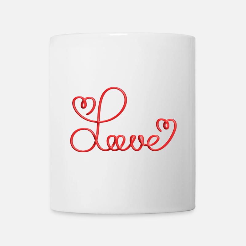 Love with Heart - Tasse - Weiß