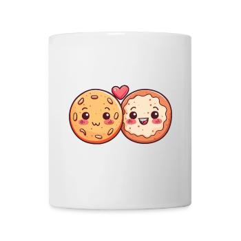 Cookies Couple Amour Coeur Bande Dessinée - Mug blanc - blanc - Devant