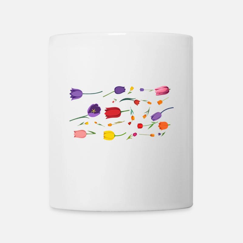 Fleurs Printemps Tulipes - Mug blanc - blanc