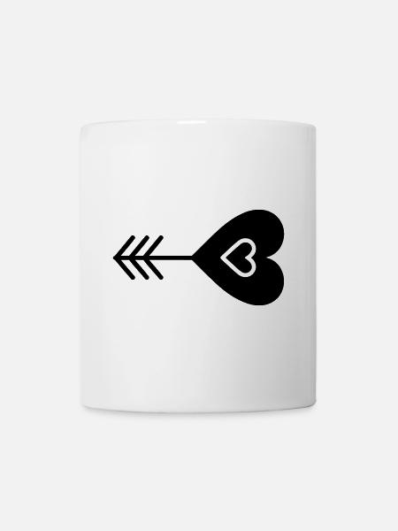 Herz-Pfeil - Tasse - Weiß
