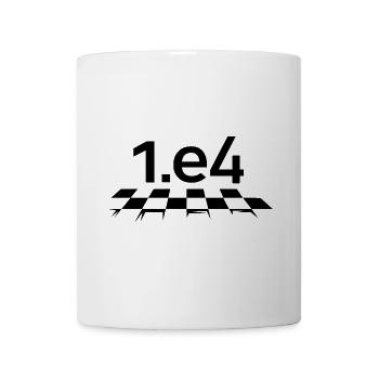 1.e4 Schach Schachspieler Logo Symbol Illustration - Tasse - Weiß - Vorne