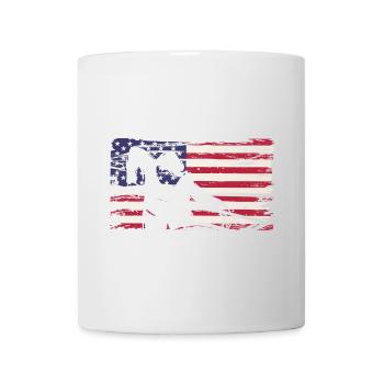 Amerikanische Flagge mit Billardspieler - Tasse - Weiß - Vorne