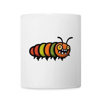 Wurm Halloween Comic Lustig - Tasse - Weiß - Vorne