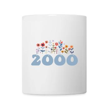2000 Blumenmuster 2000 Blumen-thema Blumen 2000 - Tasse - Weiß - Vorne