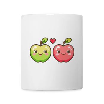 Apple Couple Love Heart Comic - Mug - white - Front