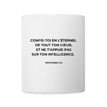 Proverbes 3:5 - Couleur Noire - Mug blanc - blanc - Devant
