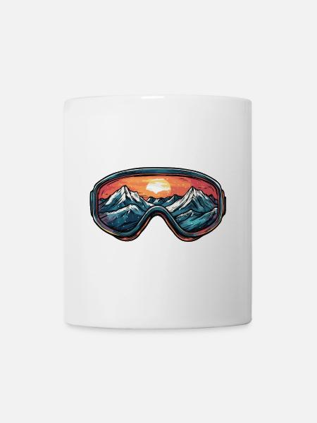 Skibrille Berge Ski - Tasse - Weiß