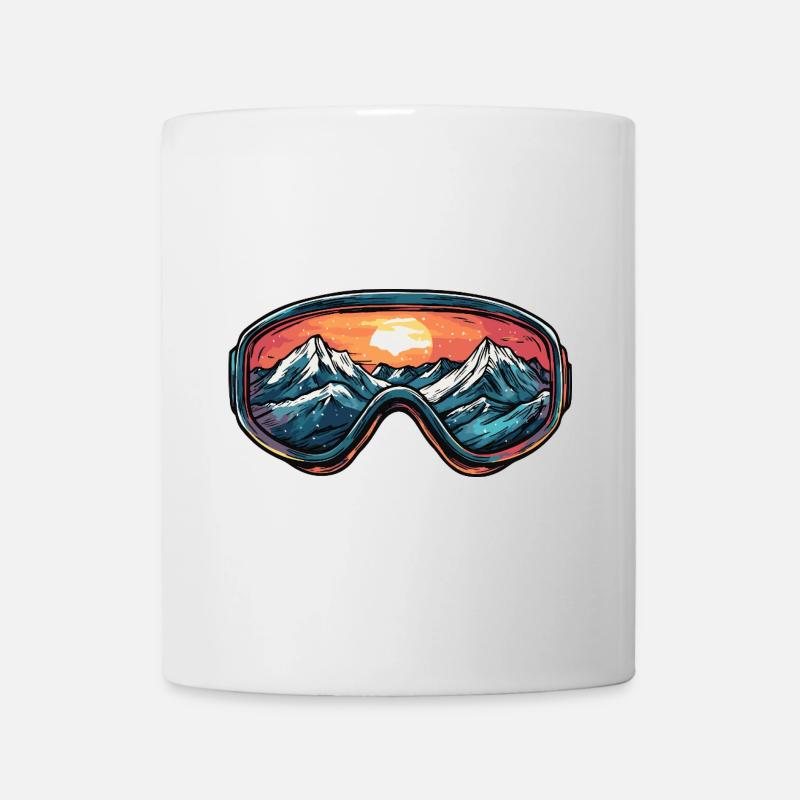Skibrille Berge Ski - Tasse - Weiß