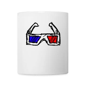 3d brille schwarz - Tasse - Weiß - Vorne