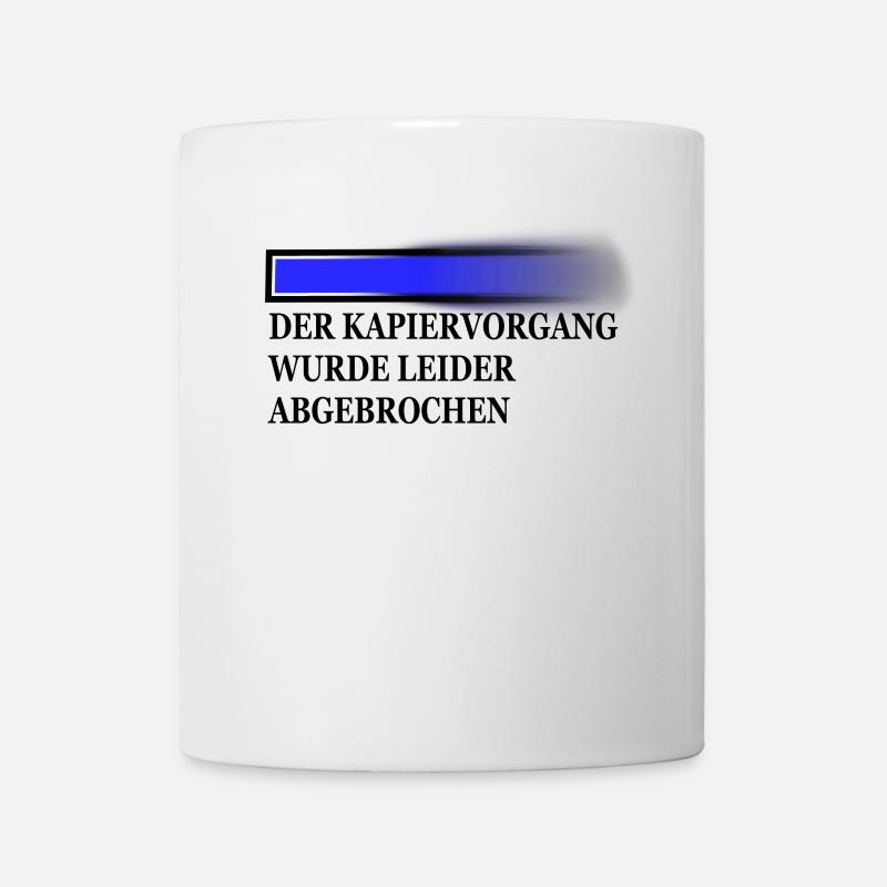kapiervorgang schwarz - Tasse - Weiß