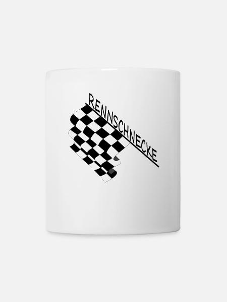 rennschnecke zielflagge schwarz - Tasse - Weiß