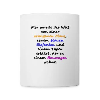orangene maus schwarz - Tasse - Weiß - Vorne