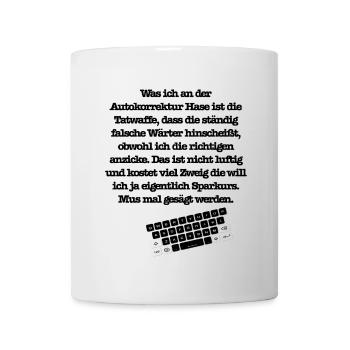 autokorrektur schwarz - Tasse - Weiß - Vorne