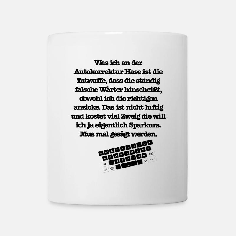 autokorrektur schwarz - Tasse - Weiß